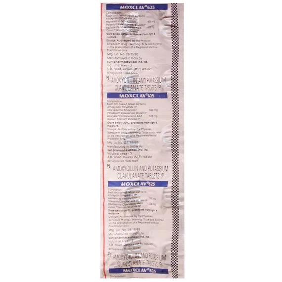 moxclav 625mg tablet 10's